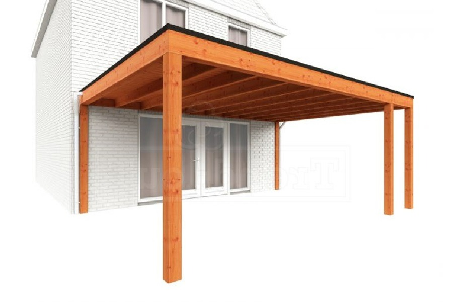 Trendhout Aanbouwveranda Modena 590x485 cm - model rechts