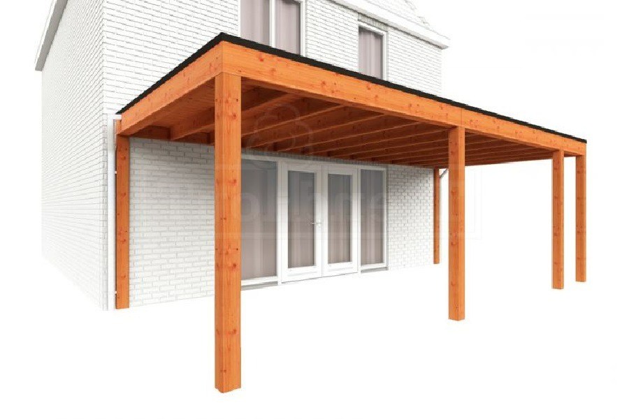 Trendhout Aanbouwveranda Modena 695x365 cm - model rechts