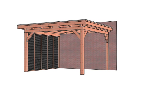 Aanbouwveranda Lucca 435x390 cm - Plat dak - Combinatie 1 afbeelding