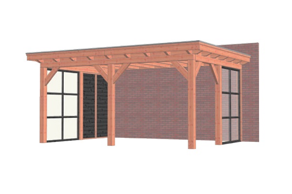 Aanbouwveranda Lucca 555x390 cm - Plat dak - Combinatie 1 afbeelding