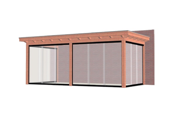 Aanbouwveranda Lucca 660x325 cm - Plat dak - Combinatie 1