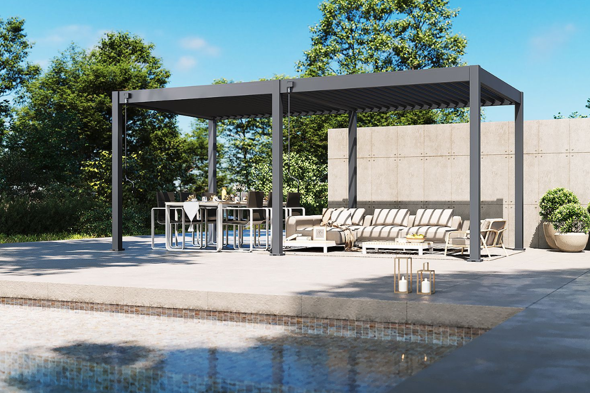 Tuindeco Advance Line vrijstaande aluminium overkapping 300x600x255 cm antraciet