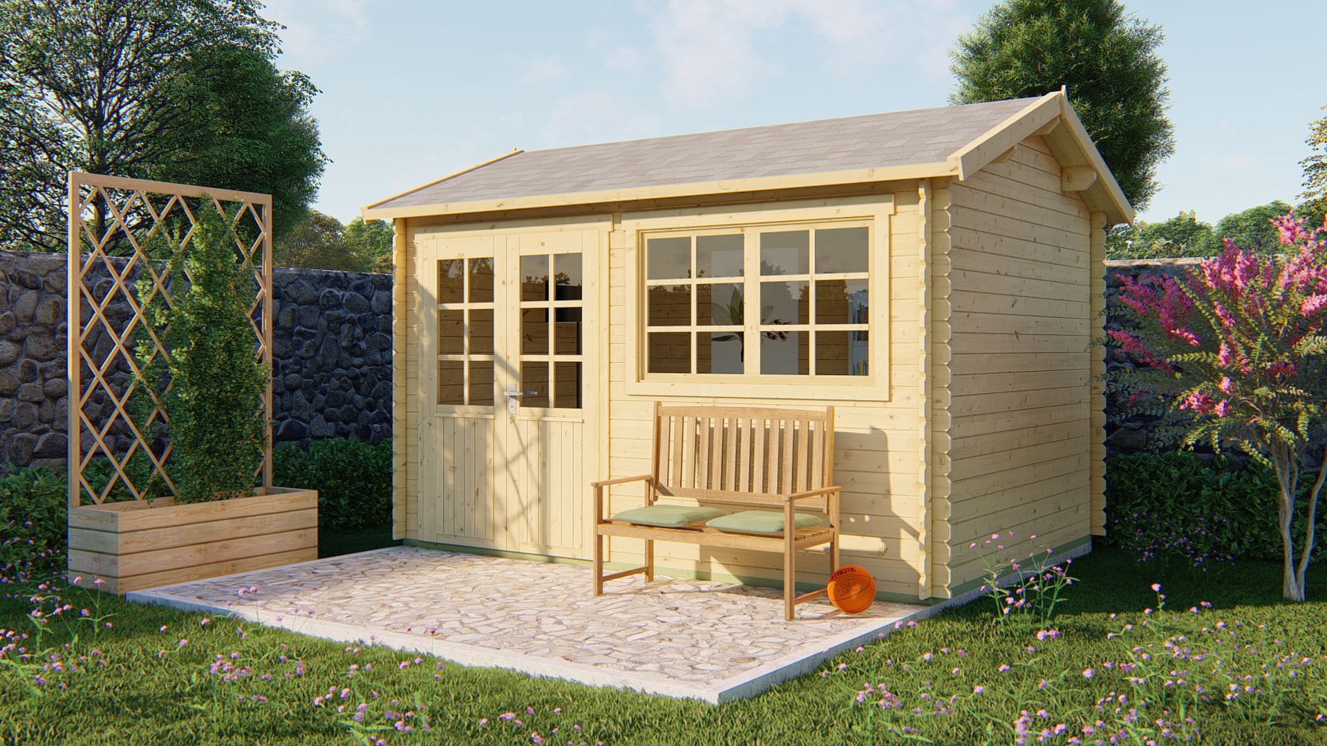 Blokhut Aksel 400x300 cm - Red class wood geïmpregneerd afbeelding