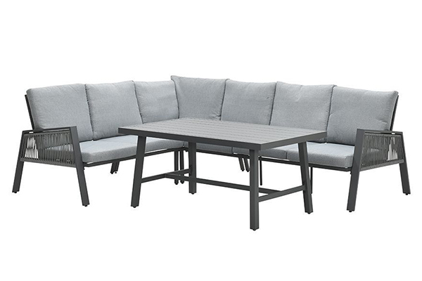 Loungeset Garden Impressions Andrea- hoekbank en tafel - grijs afbeelding