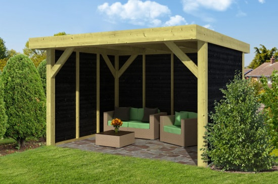 Doe-het-zelf (DHZ) Overkapping Bastenaken 400x300 cm - Zwarte wanden afbeelding