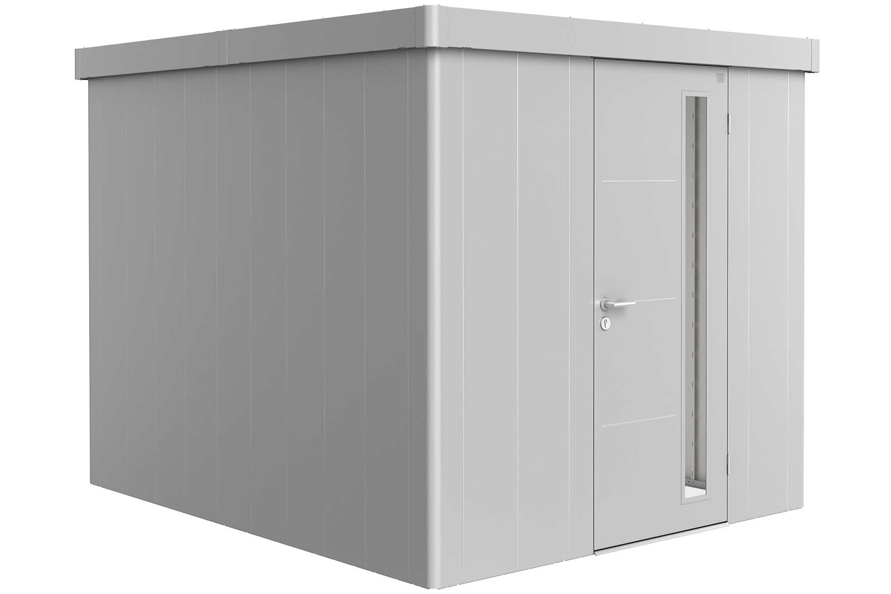 Biohort Metalen tuinhuis Neo - Enkele deur - Zilver - 3B (236x292 cm) afbeelding