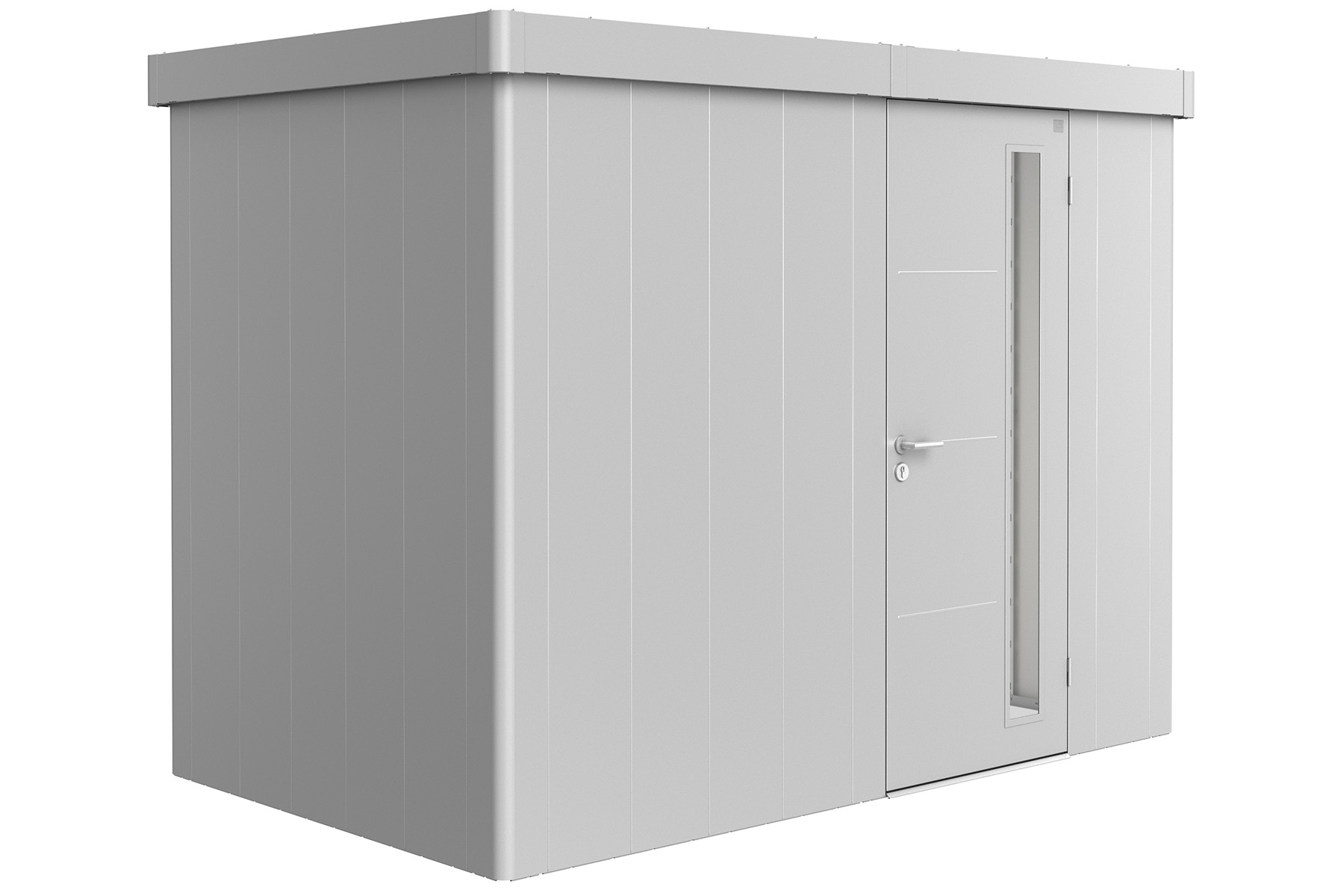 Biohort Metalen tuinhuis Neo - Enkele deur - Zilver - 1C (292x180 cm) afbeelding