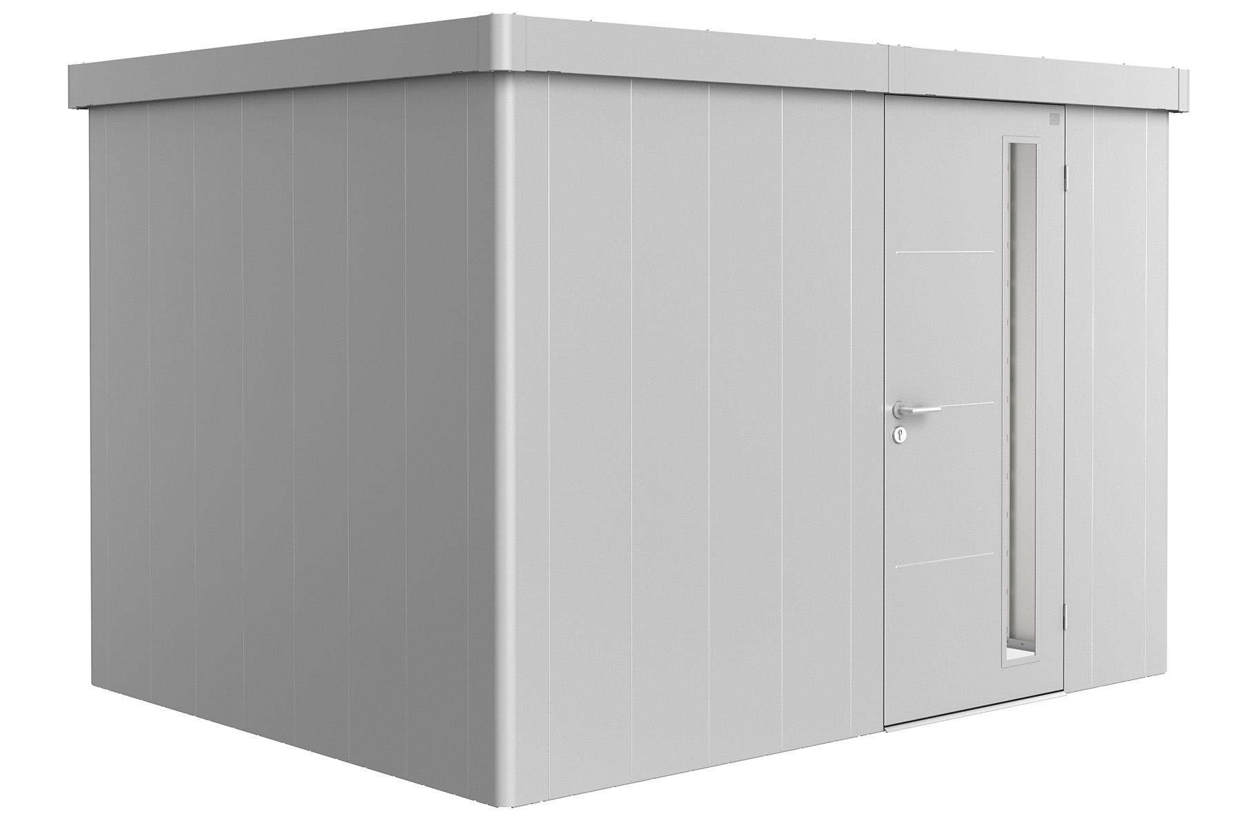 Biohort Metalen tuinhuis Neo - Enkele deur - Zilver - 2C (292x236 cm) afbeelding