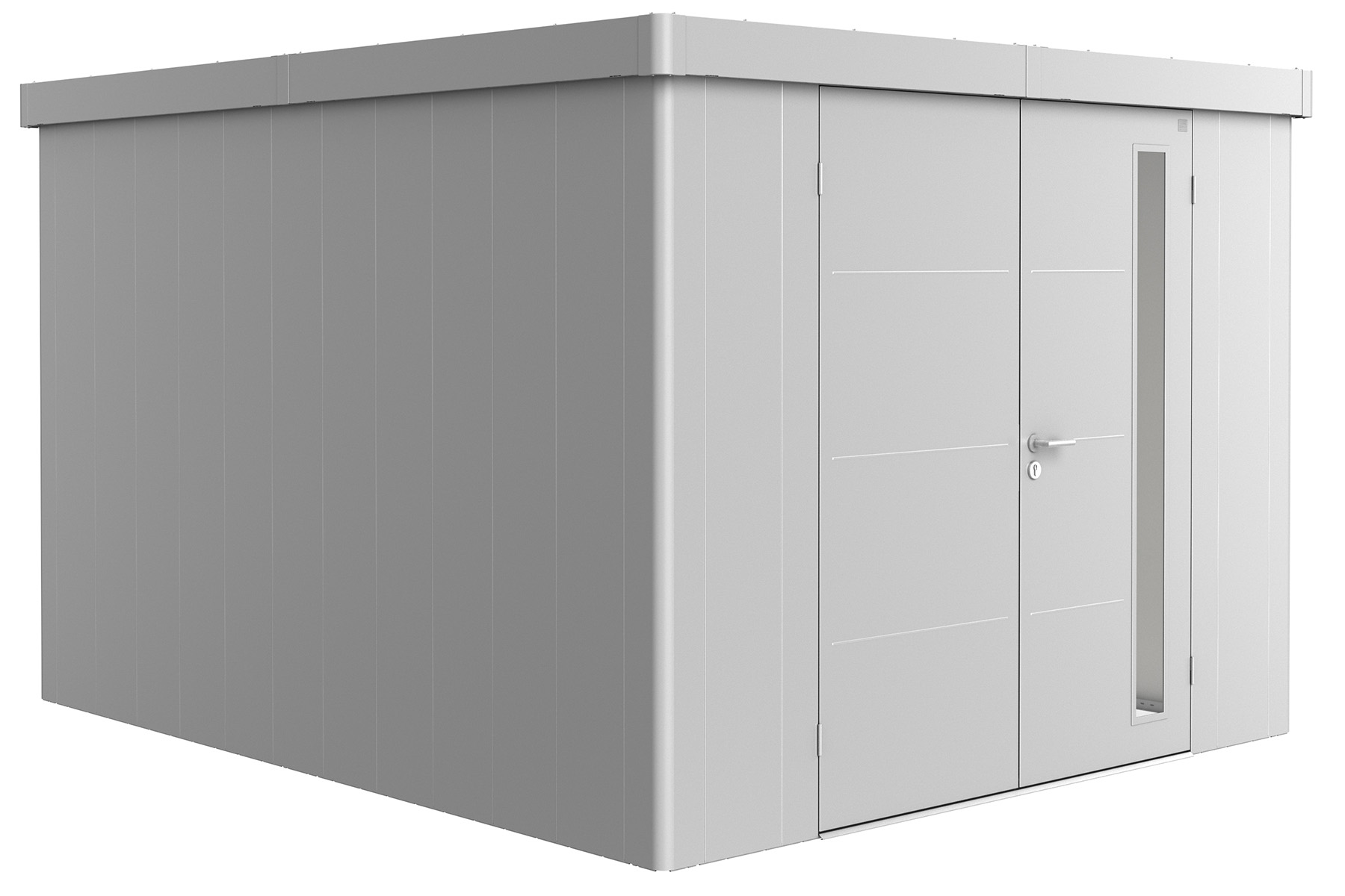 Biohort Metalen tuinhuis Neo - Dubbele deur - Zilver - 4C (292x348 cm) afbeelding