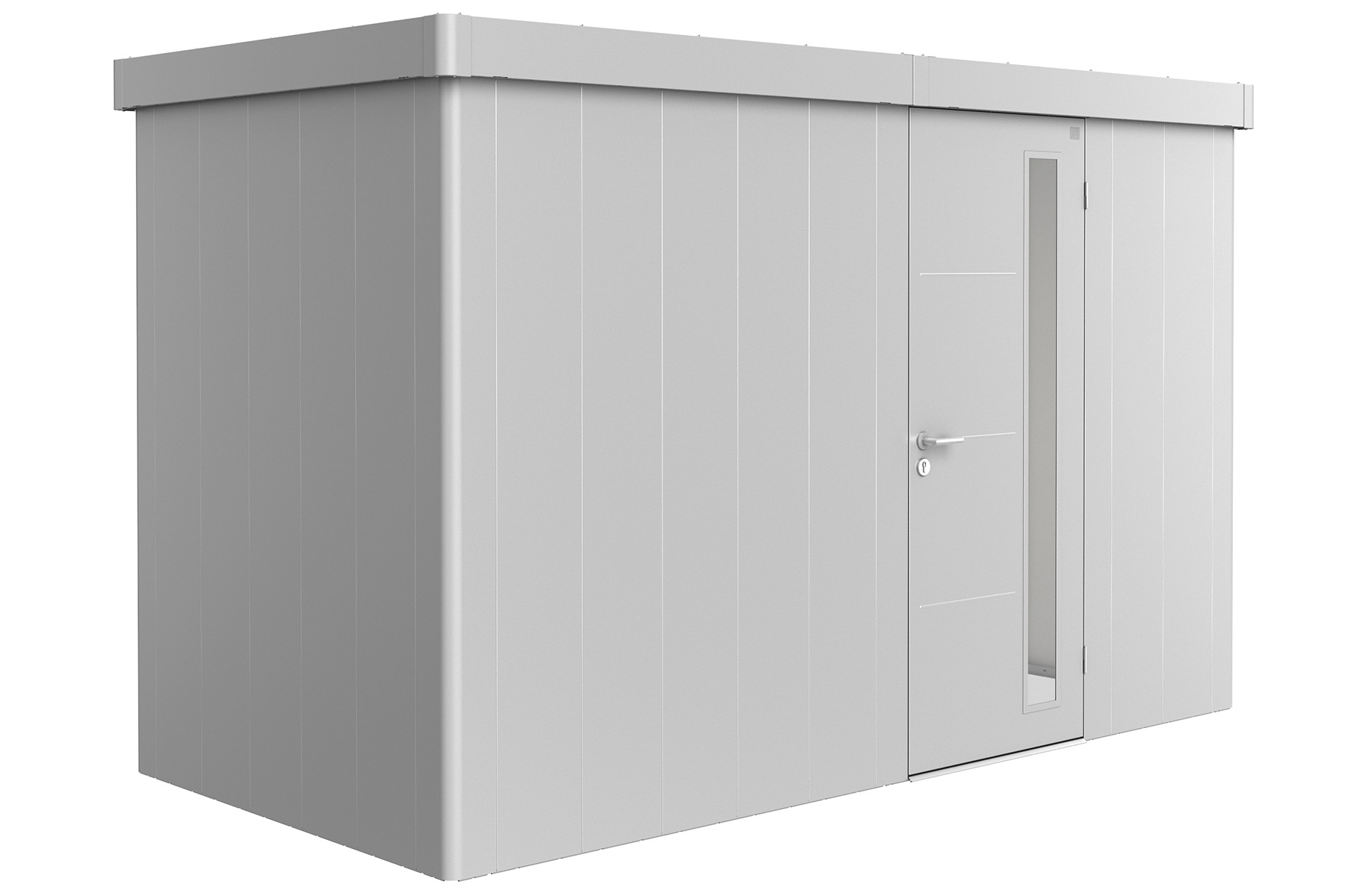 Biohort Metalen tuinhuis Neo - Enkele deur - Zilver - 1D (348x180 cm) afbeelding