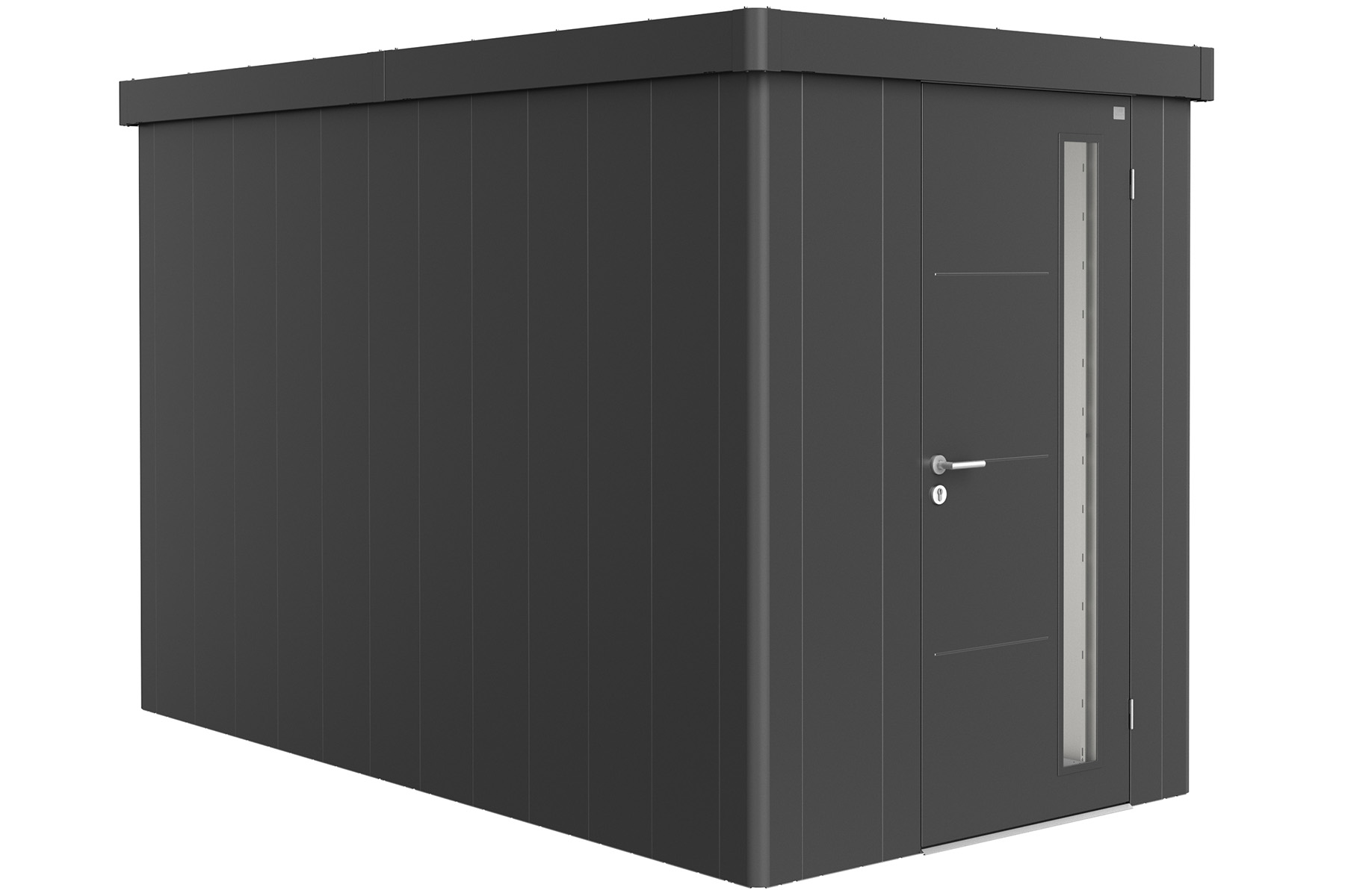 Biohort Metalen tuinhuis Neo - Enkele deur - Donkergrijs - 4A (180x348 cm) afbeelding