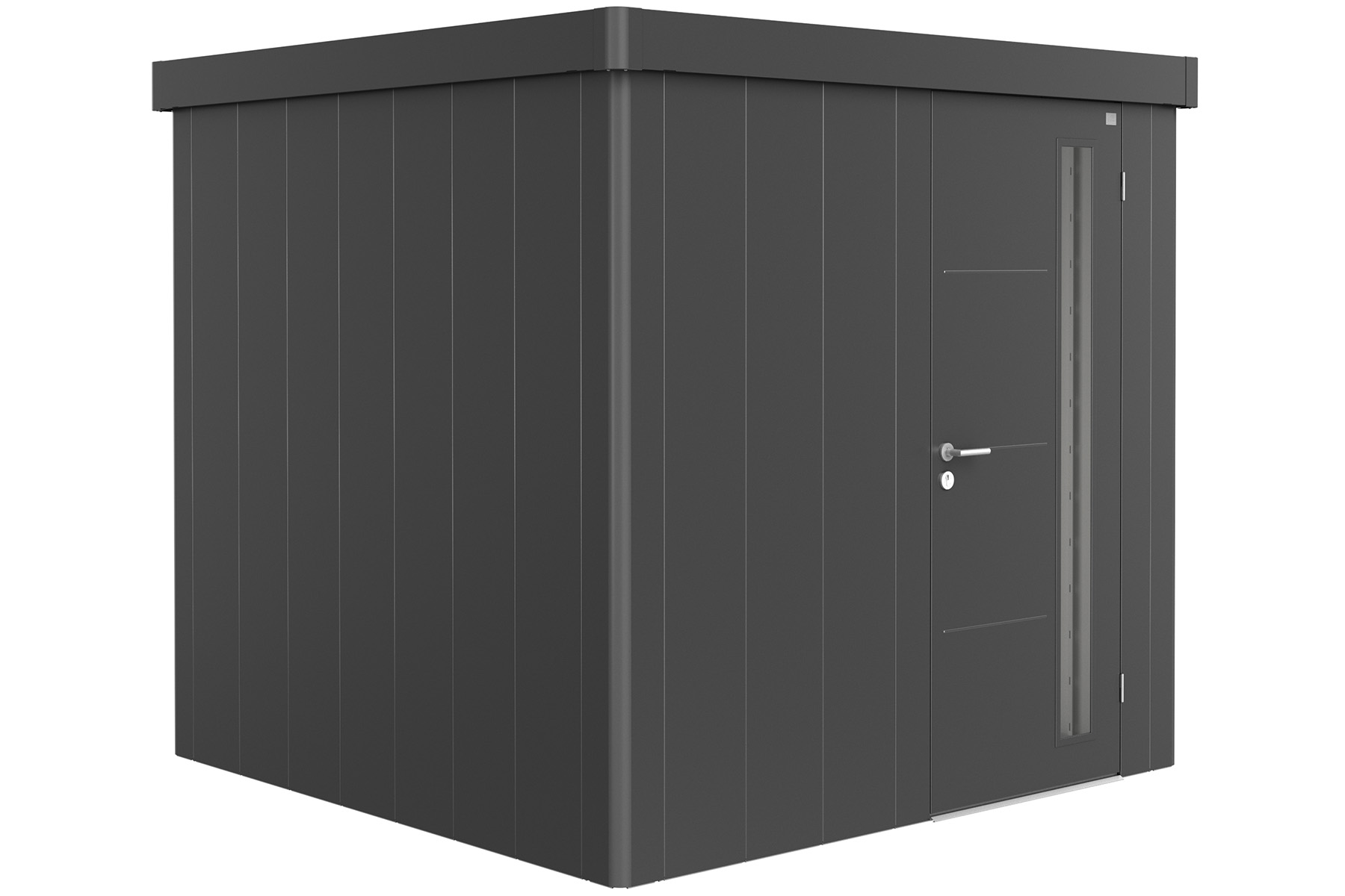 Biohort Metalen tuinhuis Neo - Enkele deur - Donkergrijs - 2B (236x236 cm) afbeelding