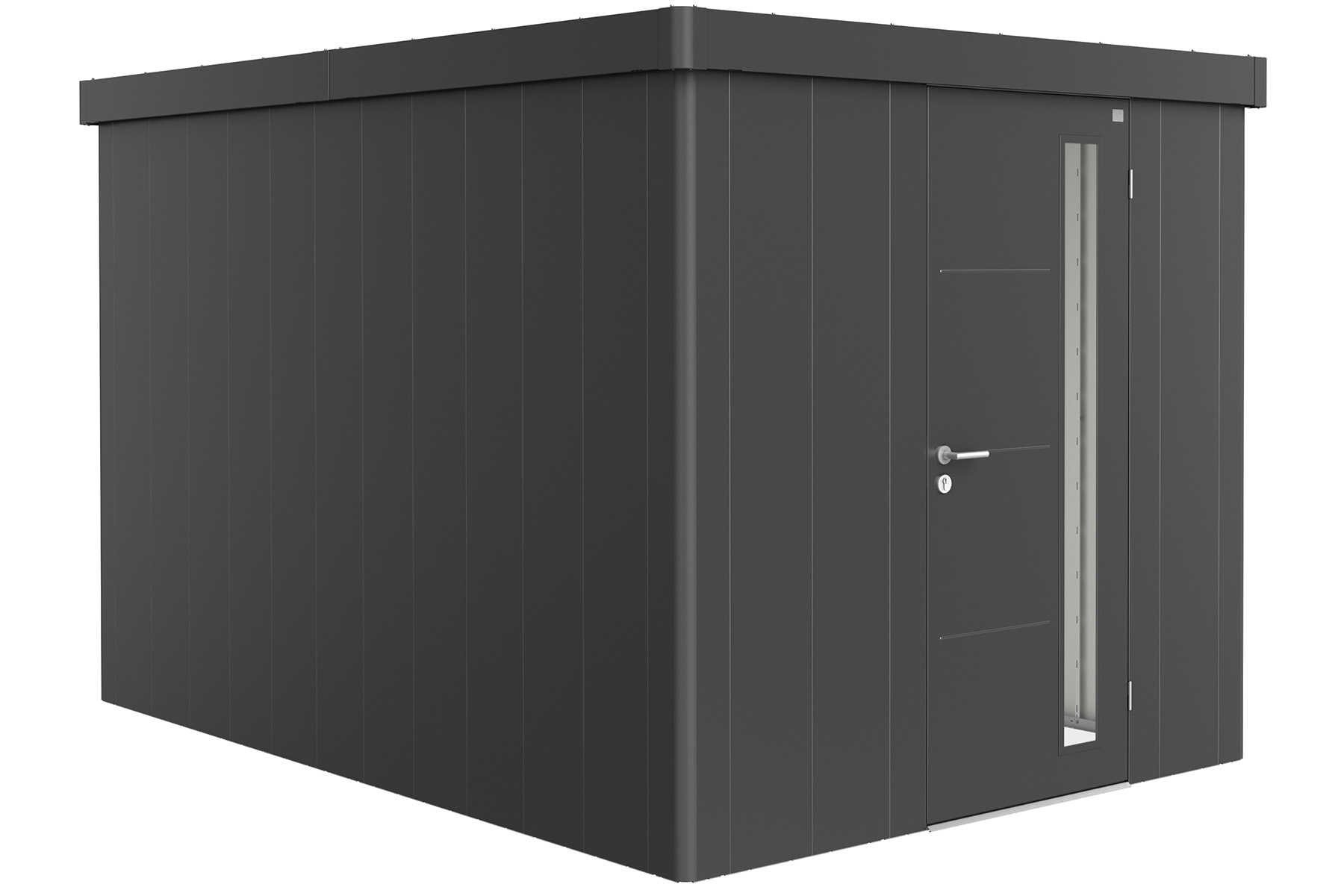 Biohort Metalen tuinhuis Neo - Enkele deur - Donkergrijs - 4B (236x348 cm) afbeelding