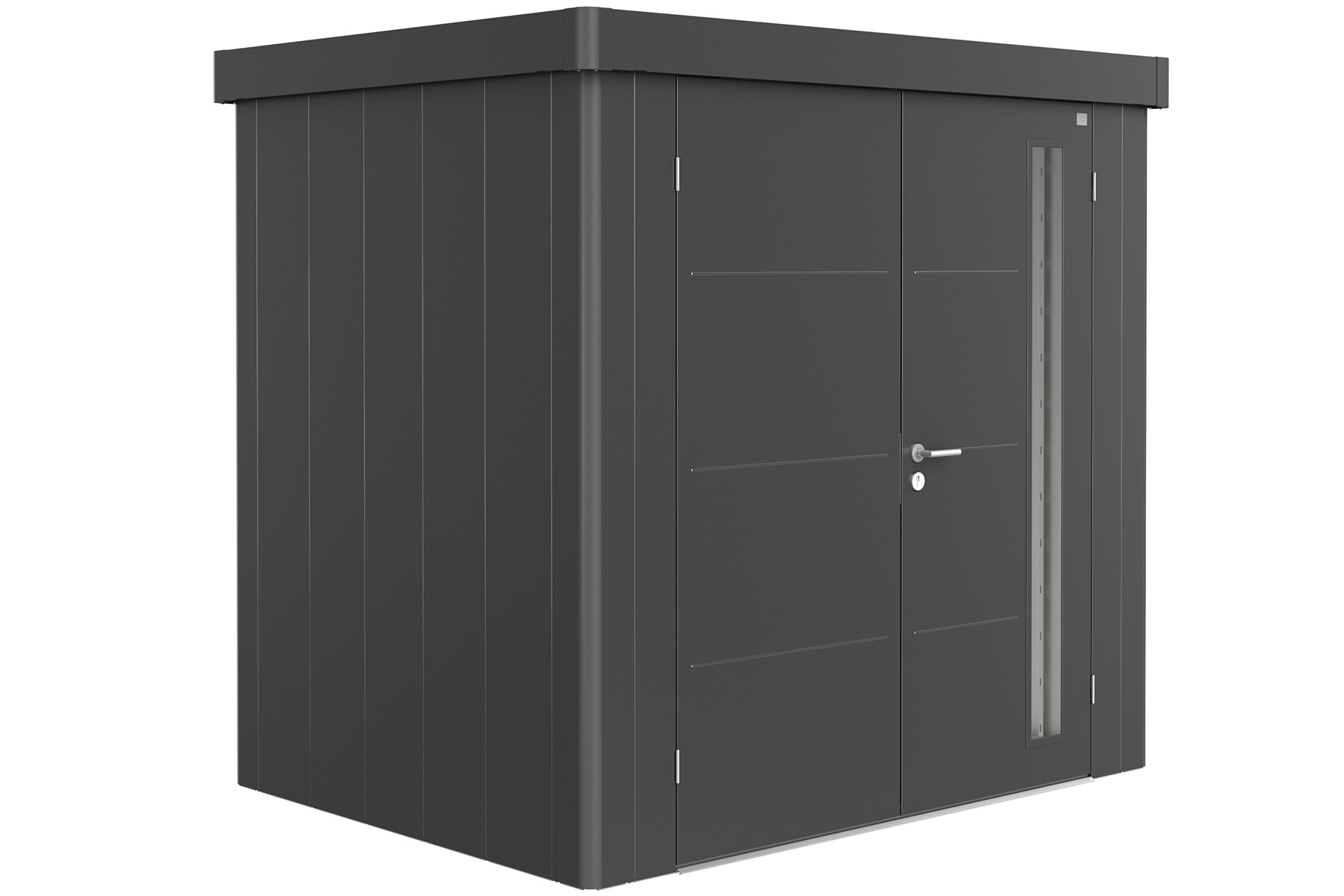 Biohort Metalen tuinhuis Neo - Dubbele deur - Donkergrijs - 1B (236x180 cm) afbeelding