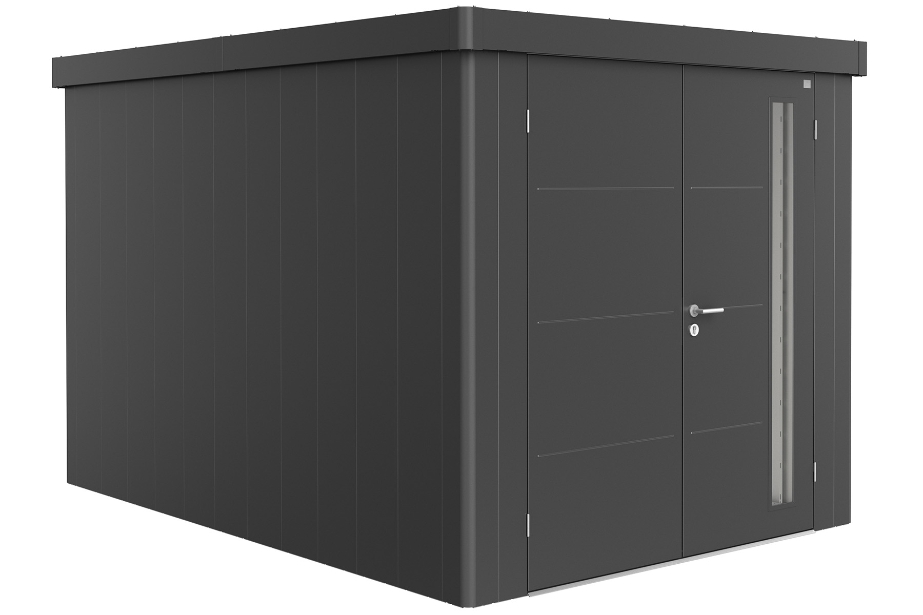 Biohort Metalen tuinhuis Neo - Dubbele deur - Donkergrijs - 4B (236x348 cm) afbeelding