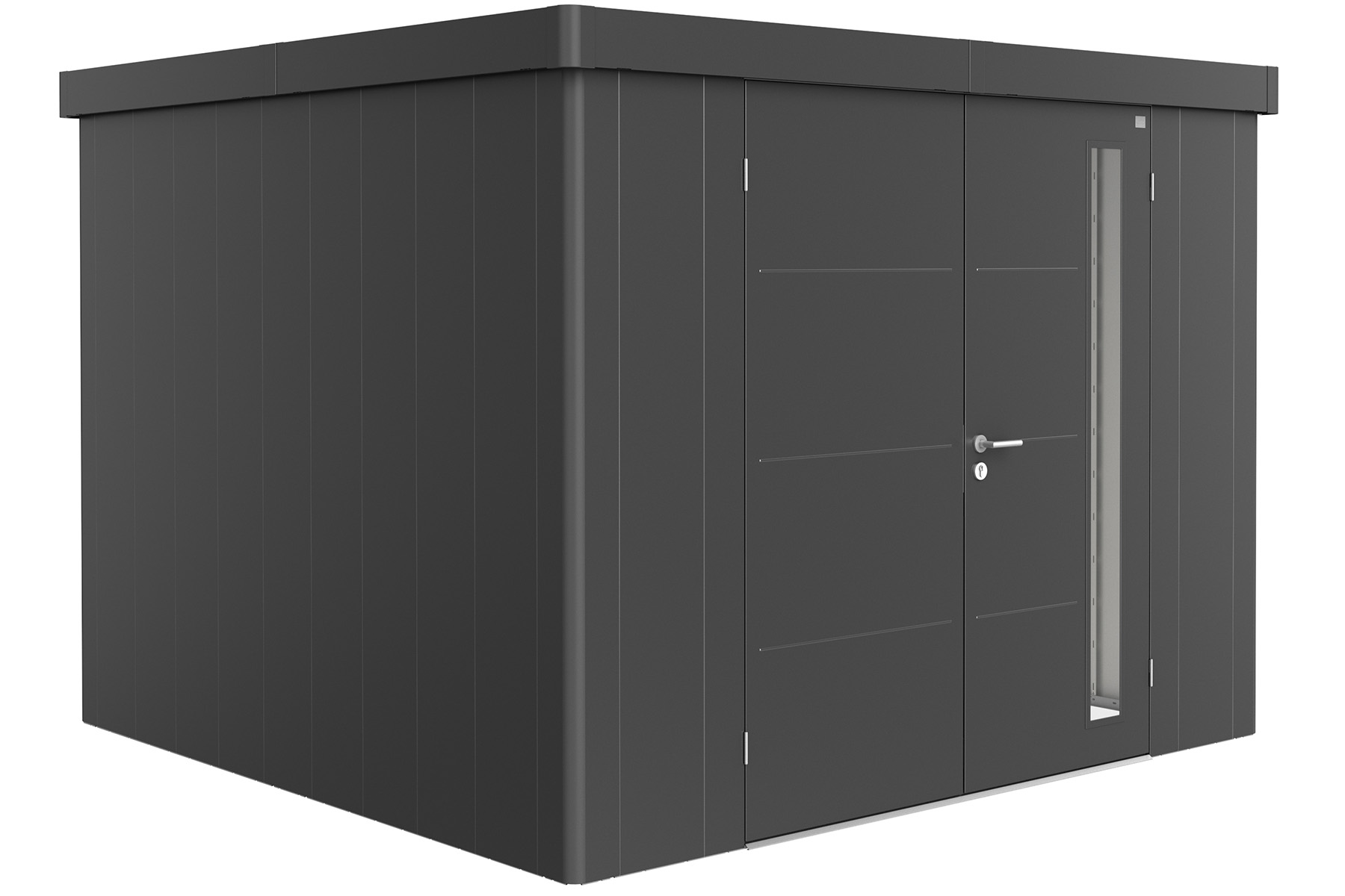 Biohort Metalen tuinhuis Neo - Dubbele deur - Donkergrijs - 3C (292x292 cm) afbeelding