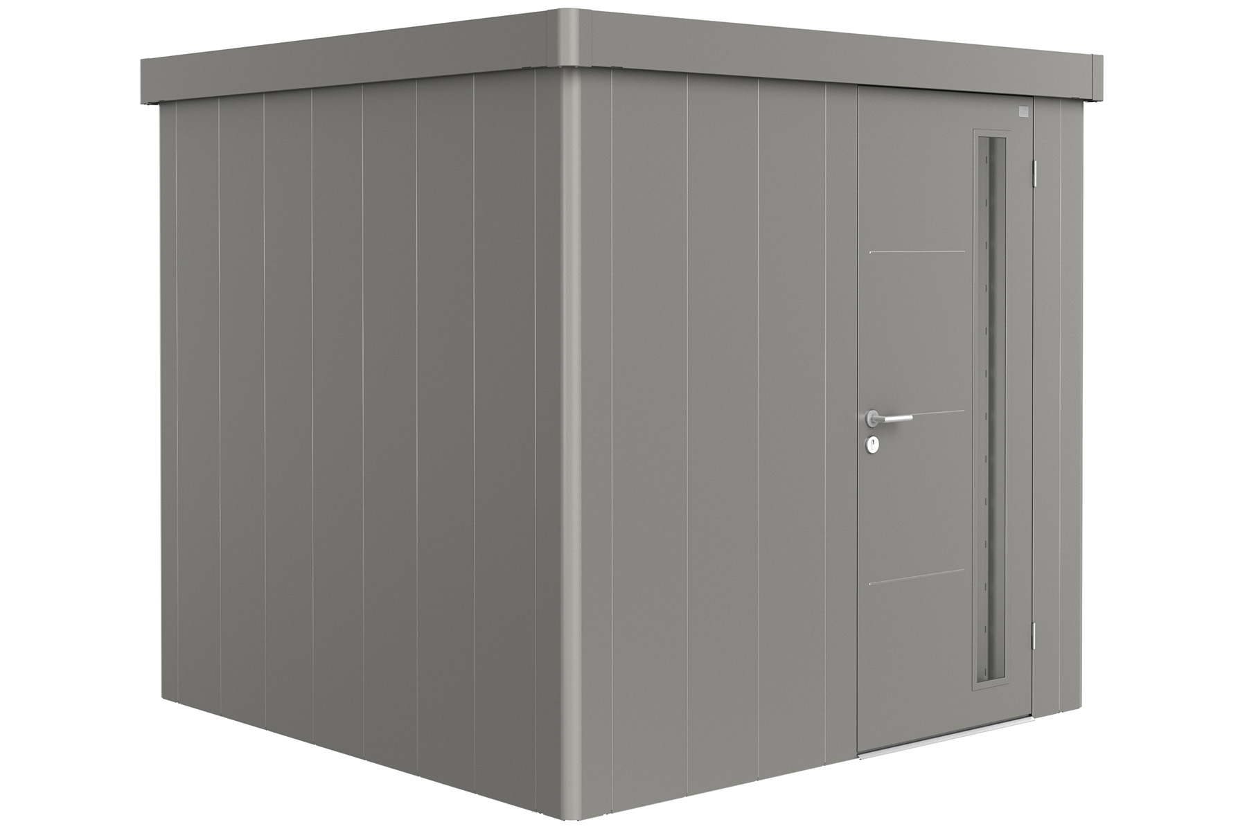 Biohort Metalen tuinhuis Neo - Enkele deur - Kwartsgrijs - 2B (236x236 cm) afbeelding