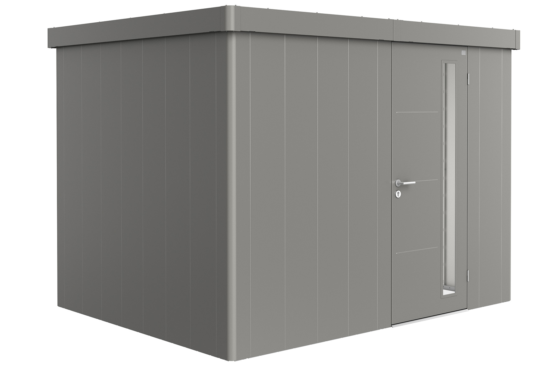 Biohort Metalen tuinhuis Neo - Enkele deur - Kwartsgrijs - 2C (292x236 cm) afbeelding