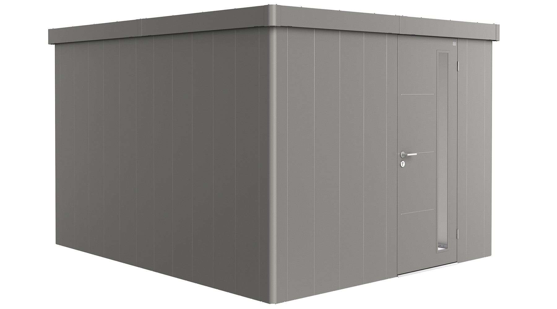 Biohort Metalen tuinhuis Neo - Enkele deur - Kwartsgrijs - 4C (292x348 cm) afbeelding