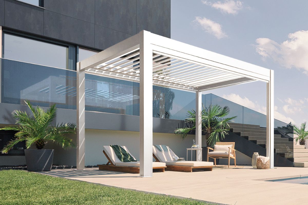 Biohort aluminium Pergola wit 400x350 cm