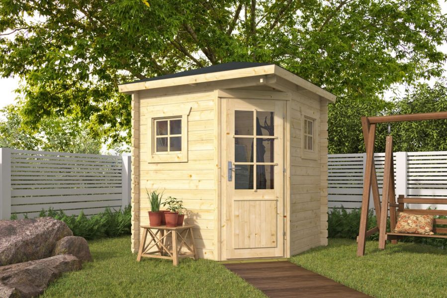 Hoekblokhut Petra 200x200 cm - Red class wood geïmpregneerd afbeelding