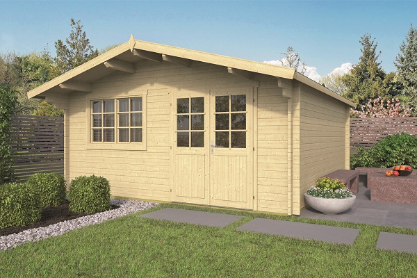 Blokhut Salamanca 500x500 cm - red class wood geïmpregneerd afbeelding