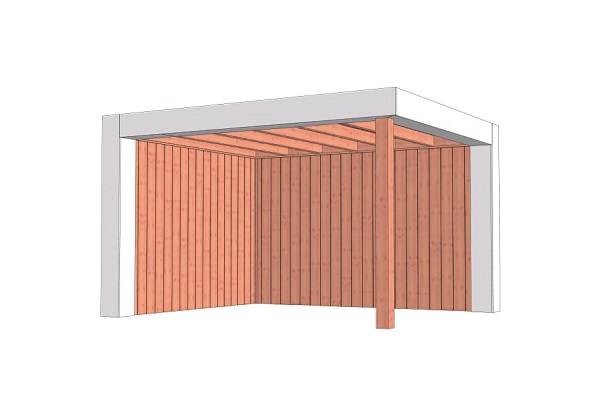 Buitenverblijf Verona 400x335 cm - Plat dak model links - Combinatie 1 afbeelding
