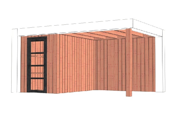 Buitenverblijf Verona 510x335 cm - Plat dak model links - Combinatie 1 afbeelding