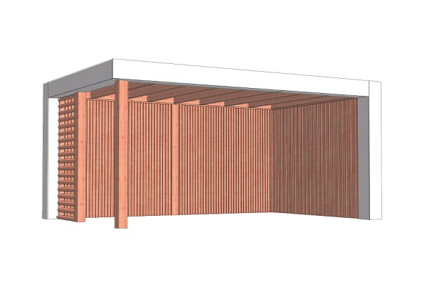 Buitenverblijf Verona 520x335 cm - Plat dak model rechts - Combinatie 1 afbeelding