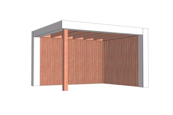 Buitenverblijf Verona 400x335 cm - Plat dak model rechts - Combinatie 1 afbeelding