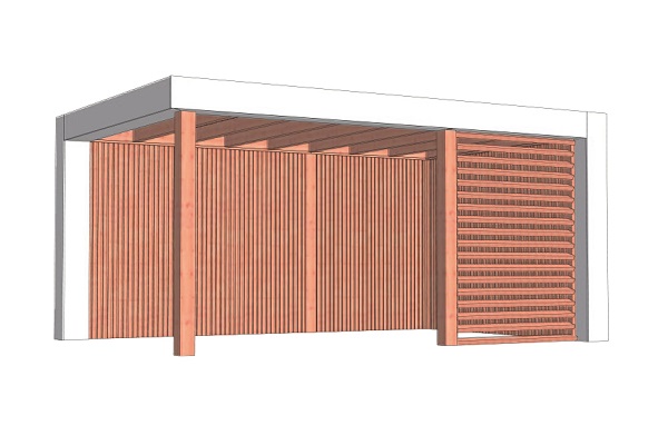 Buitenverblijf Verona 510x335 cm - Plat dak model rechts - Combinatie 1 afbeelding