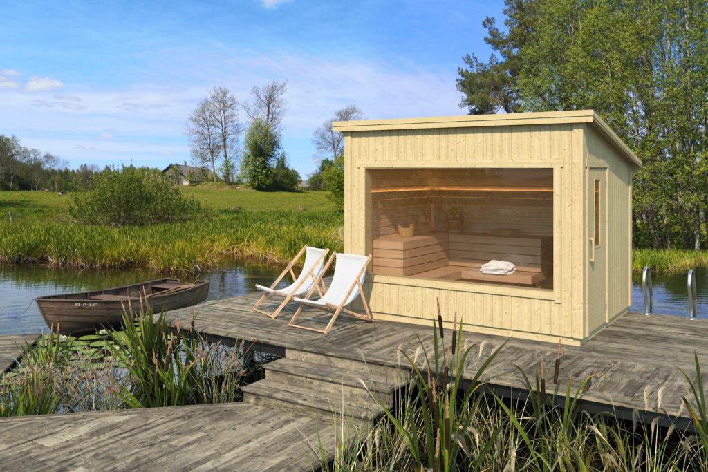 Interflex Carel S Buitensauna 300x225 cm 18 mm vuren blank