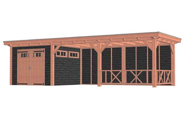 Buitenverblijf Florence 940x360 cm - Plat dak - Combinatie 1 afbeelding
