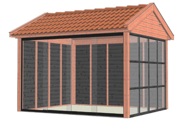 Buitenverblijf Zadeldak Betula 400x350 cm - Combinatie 1 afbeelding