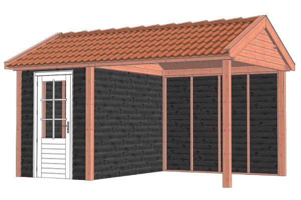 Buitenverblijf Zadeldak Betula 505x415 cm - Combinatie 1 afbeelding