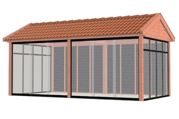 Buitenverblijf Zadeldak Betula 615x350 cm - Combinatie 1 afbeelding