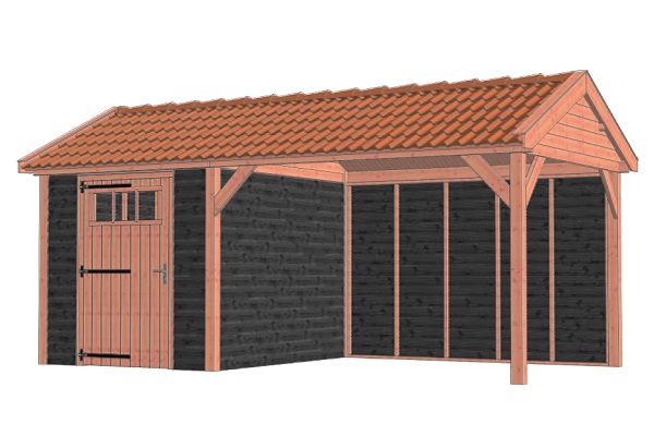 Buitenverblijf Zadeldak Betula 630x350 cm - Combinatie 1 afbeelding