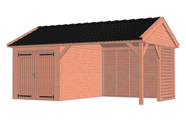 Buitenverblijf Zadeldak Betula 630x415 cm - Combinatie 1 afbeelding