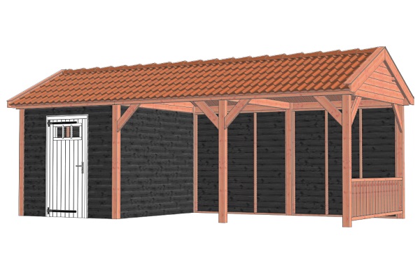 Buitenverblijf Zadeldak Betula 750x350 cm - Combinatie 1 afbeelding