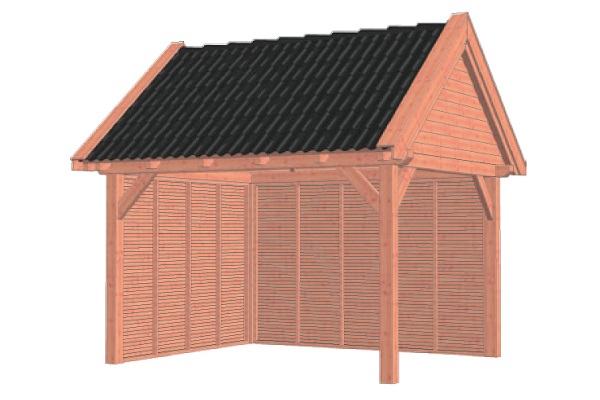 Buitenverblijf Zadeldak XL 415x380 cm - Combinatie 1 afbeelding