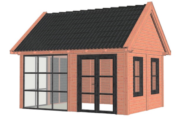 Buitenverblijf Zadeldak XL 530x440 cm - Combinatie 1 afbeelding