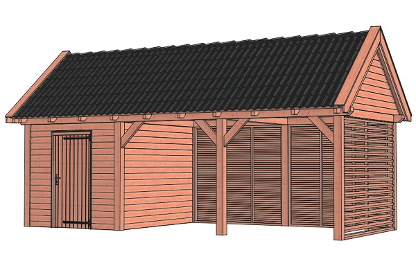 Buitenverblijf Zadeldak XL 765x380 cm - Combinatie 1 afbeelding
