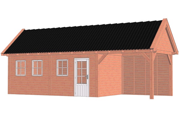 Buitenverblijf Zadeldak XL 926x380 cm - Combinatie 1 afbeelding