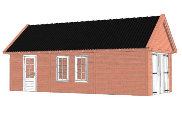 Buitenverblijf Zadeldak XL 926x440 cm - Combinatie 1 afbeelding