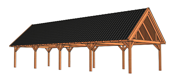 Overkapping Zadeldak XXL 1505x595 cm