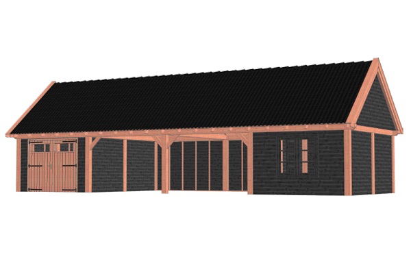 Buitenverblijf Zadeldak XXL 1505x595 cm - Combinatie 1 afbeelding