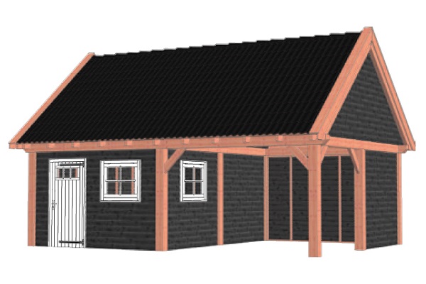 Buitenverblijf Zadeldak XXL 785x595 cm - Combinatie 1 afbeelding