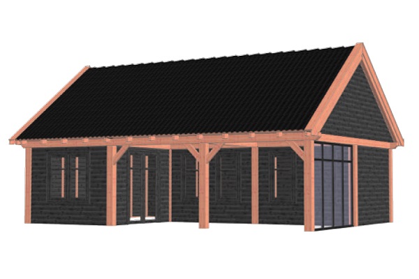 Buitenverblijf Zadeldak XXL 950x700 cm - Combinatie 1 afbeelding