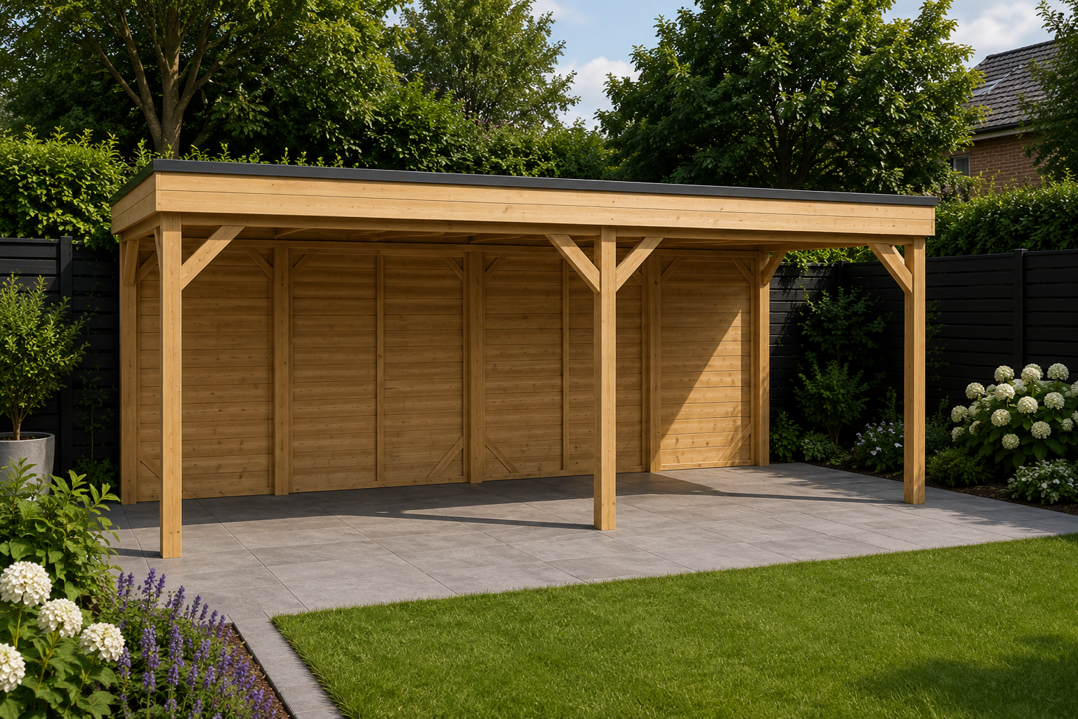 Overkapping Novo 670x300 cm Douglas (incl. EPDM)