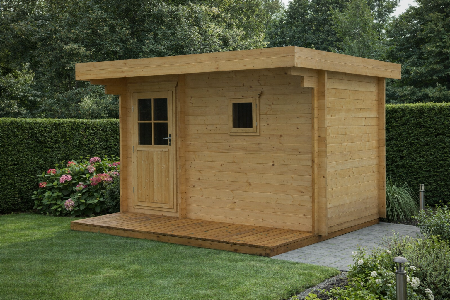 Interflex 3432M Buitensauna 340x231 cm 70 mm vuren blank